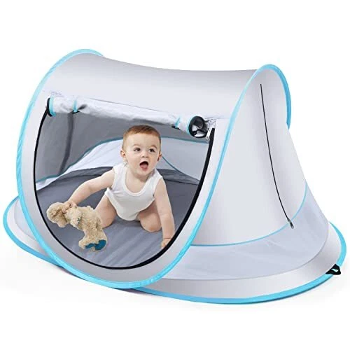 Baby Beach Tent,Large Pop Up Beach Tent Sun Shade for Beach,Portable Baby Tra...