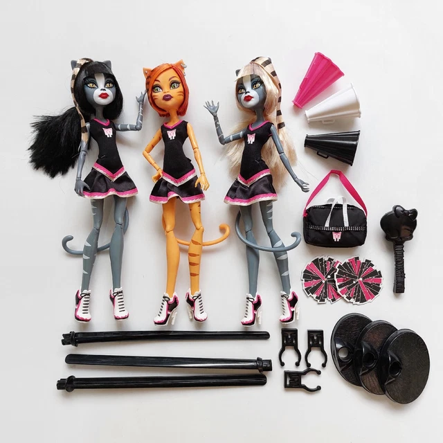 Monster High Fearleading Werecat Twins Purrsephone Toralei Meowlody doll 3 pack