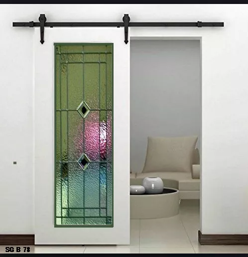 Beautiful  Leaded Glass  Interior Barn door SG B78