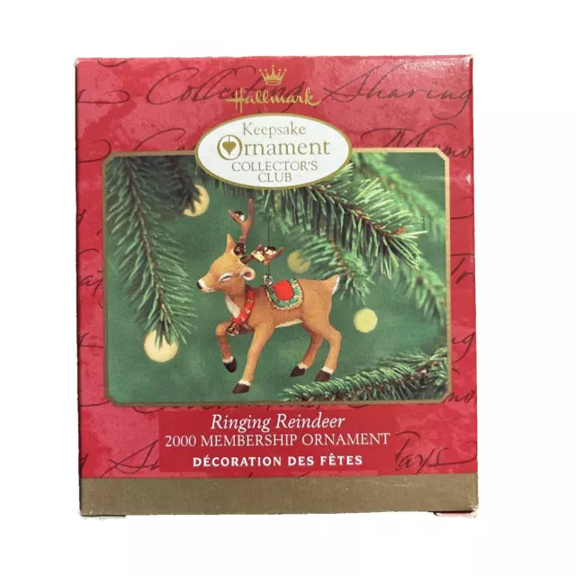 Hallmark Ringing Reindeer 2000 Membership Ornament