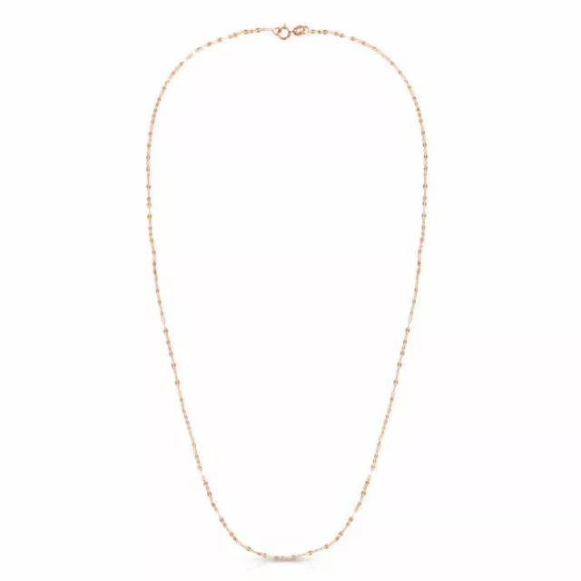 Collier chaîne Rolo 14K jaune massif blanc or rose 1,4 mm pour femmes 3