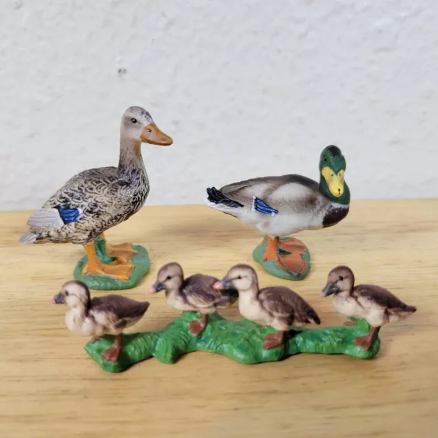 Schleich Mallard Duck Ducklings Drake Lot (3) 13653 Retired