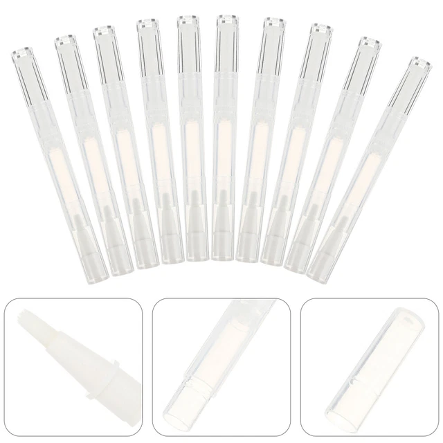 10 un. tubos transparentes vacíos bolígrafos giratorios bolígrafo de aceite para uñas con punta de cepillo cosméticos L