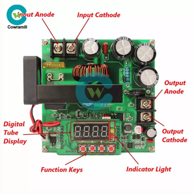 BST900W CNC CV CC DC-DC Boost Converter 15A 8-60V Step-up Power Module DIY