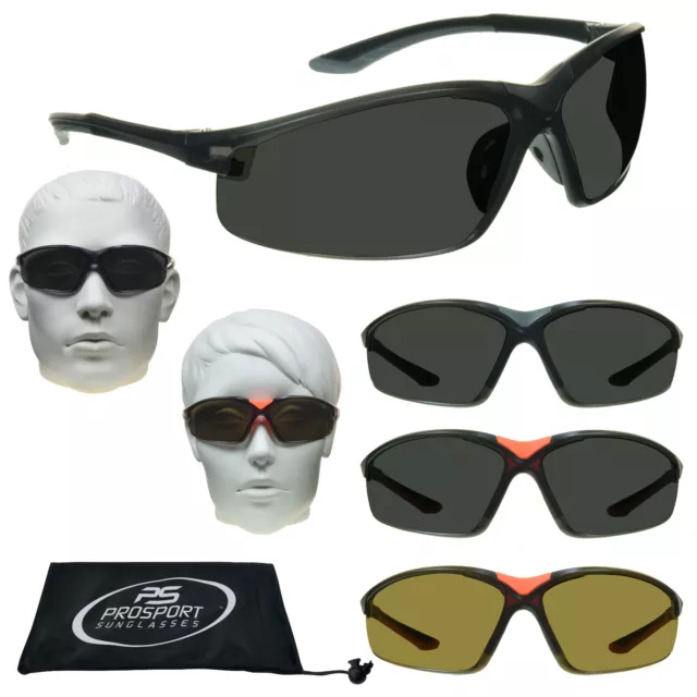 Sport Wrap Around Sunglasses Cycling Golf Running Hiking Glasses Brown Gray Lens