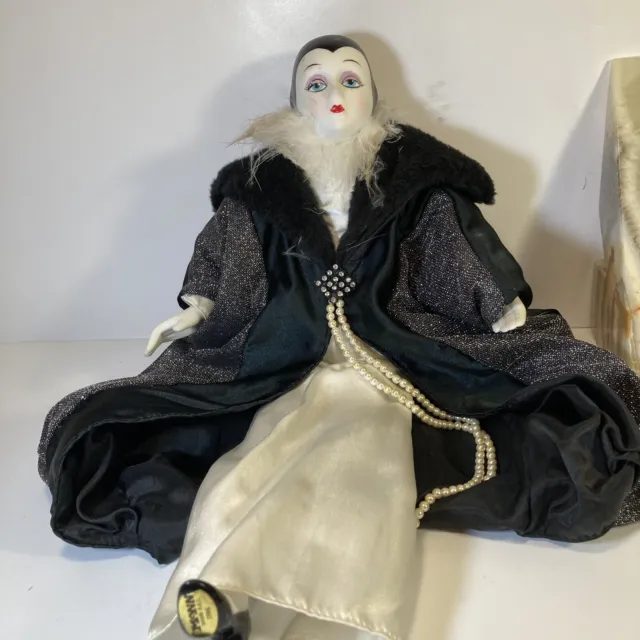 Mann 16” Porcelain Doll with Black Robe 1986