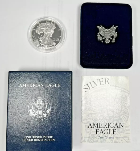 2001 W American Silver Eagle 1 Oz Silver Proof OGP & COA