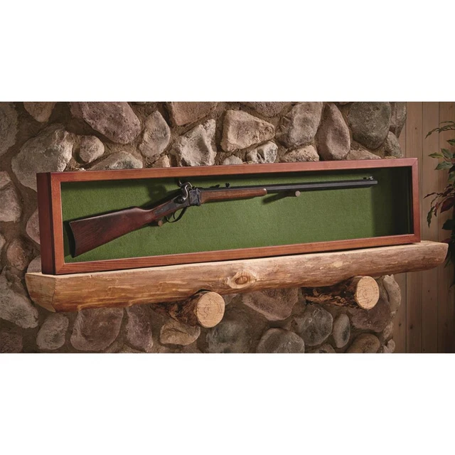 COLLECTOR GUN SWORD Display Wood Case Wall Mount Storage Rifle Rack w