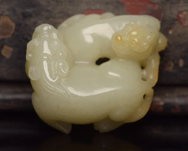 Chinese Exquisite Handmade Brave Troops carving Hetian Jade Statue