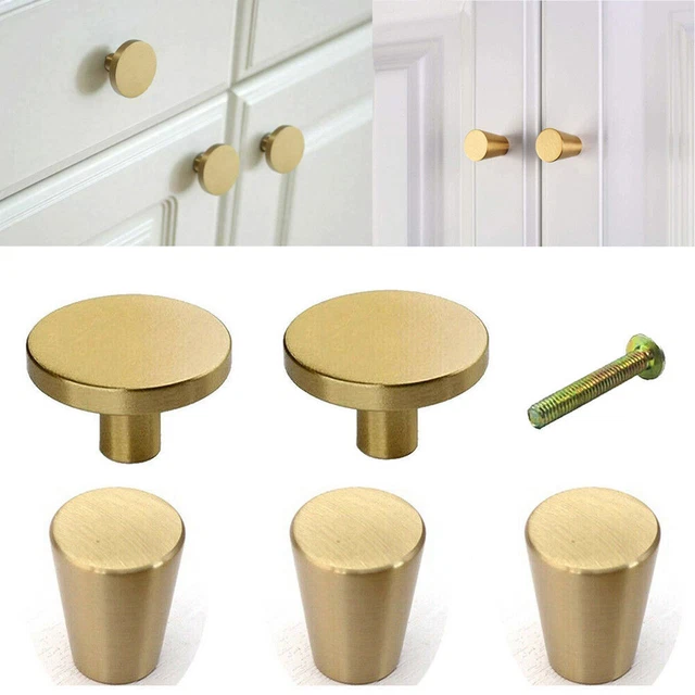 Brass Kitchen Cabinet Handles Door Knobs Drawer Cupboard Pulls Knob Furniture