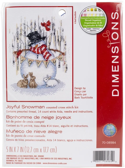 Kit de punto de cruz contado Dimensions 5""X7"" - muñeco de nieve alegre (14 unidades) -70-08984