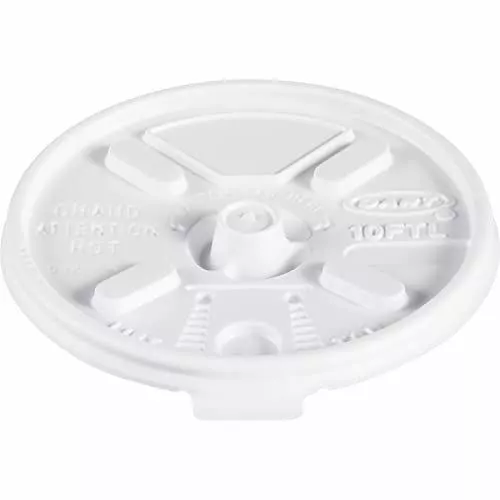 DART 10FTL White Lift N Lock Lid for Foam Cups and Containers (Case of 1,000), 1