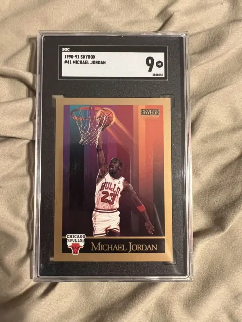 1990 Skybox Basketball 41 Michael Jordan SGC 9 REAL NICE CARD Golf  Rookie 🐐