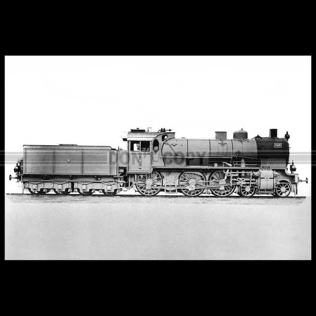 Photo T.000405 STEAM LOCOMOTIVE 2401 PRUSSIAN STATE RAILWAYS TRAIN