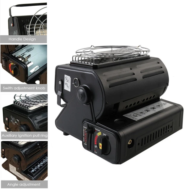 1.3KW Tragbare Butan Gasheizung Camping Gas Kocher Zeltheizung Keramik 2 in 1