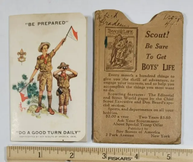 BSA 1938 Membership Card Troop 58 Springfield Vermont Vintage Boy Scouts