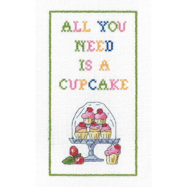 Kit punto croce contato Heritage Aida "Cupcake (A)", KSCC1650-A, 11x20,5cm, fai