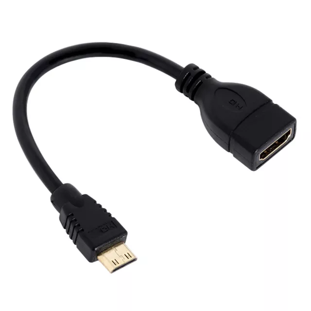 fr Mini HDMI Male to HDMI Female Converter Adapter Cable Cord 1080P