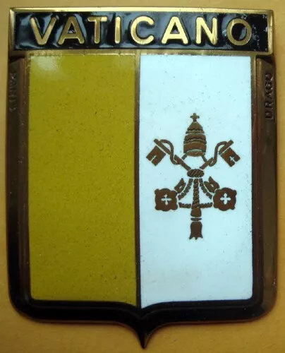 Badge auto car drago 1950s original Vaticano Vatican Roma Rome Roman Pope