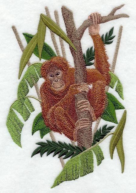 Embroidered Fleece Jacket - Orangutan C8185 Sizes S - XXL