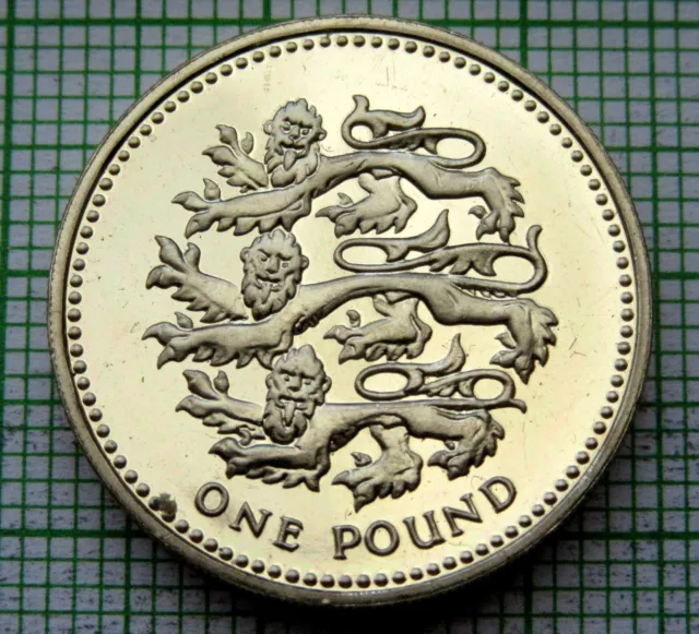 GREAT BRITAIN 1997 1 POUND, Heraldic Emblems series - ENGLAND LIONS ARMS, PROOF