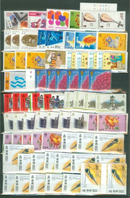 EDW1949SELL : HONG KONG Collection of all VFMNH Cplt sets various qtys 1991-1997