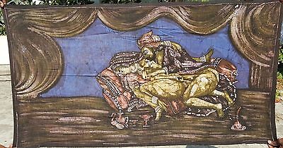 Kamasutra Tenture murale indienne vrai Batik Fait main Inde Coton Art Boho O6