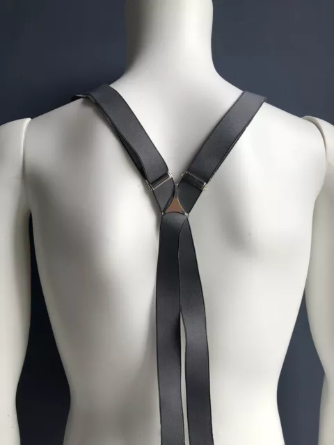 Braces Suspenders Mens Vintage Retro 1970s 1980s Grey