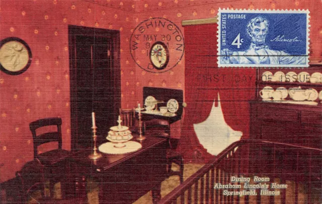1116 4c Abraham Lincoln post card cachet of his Dining Room [032624.500]