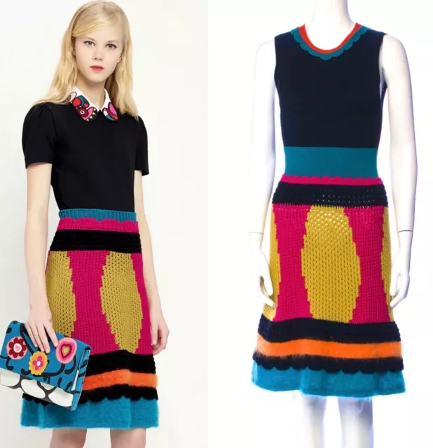 Chanel Vintage 2000 Midi Barbie Max Pink Black Knit Dress 36 38 40 4 6 8  Top S M