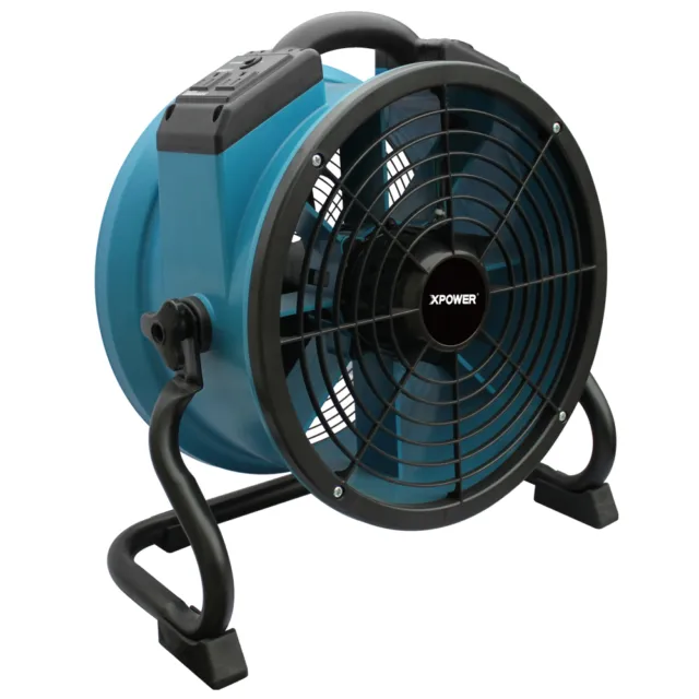 XPOWER X-34AR 14" Dia 1720 CFM, Low 1.6 Amps Commercial Axial Air Mover Fan-Blue