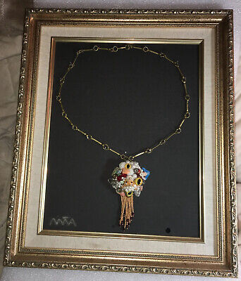 Vintage Mixed Media Necklace Colorful Art to Wear From Julie Artisans Gallery NY