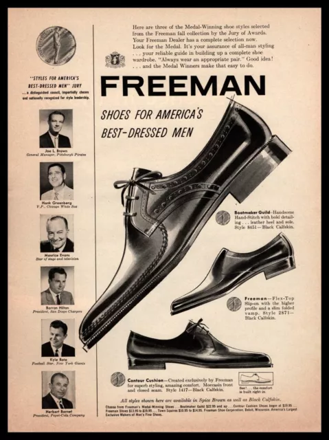 1961 Freeman Beloit WI Bootmaker Guild Contour Cushion Dress Shoes Print Ad