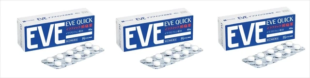 3 cajas EVE QUICK 40 tabletas para alivio del dolor de cabeza Japón