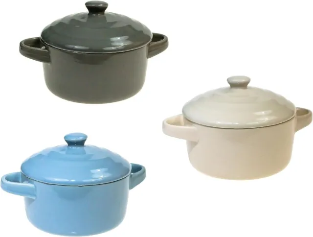 Ceramic Oven Safe Casserole Pot with Lid Baking Tapas Serving Dish Bowl 180ml