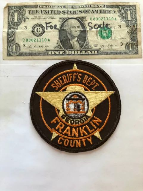 Franklin County Georgia Police Patch (Sheriff's Dept.) Un-sewn great condition