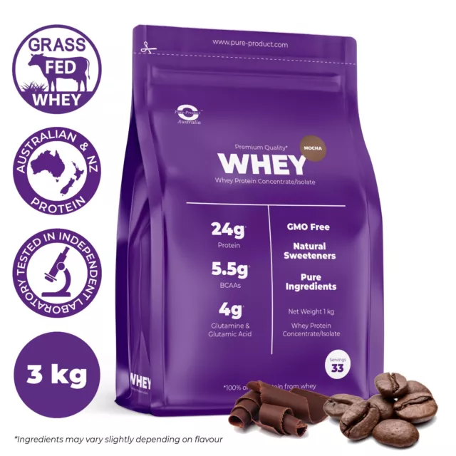 3Kg  - Whey Protein Isolate / Concentrate - Mocha -  Wpi Wpc