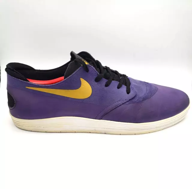 NIKE SB Lunar OneShot Men's Size 12 Low Top Sneakers Purple & Yellow Lakers