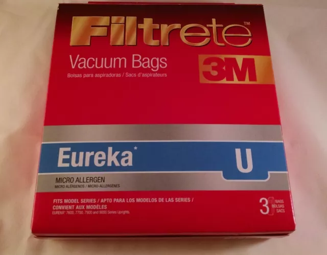 3M Filtrete Vacuum Bags Eureka Type U Micro Allergen 3 Bags