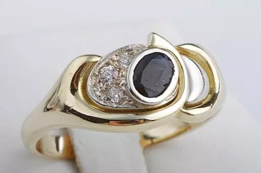 Ring Saphir Zirkonia 750 18kt Gelb Gold große Ringgröße 63 20,0mm #