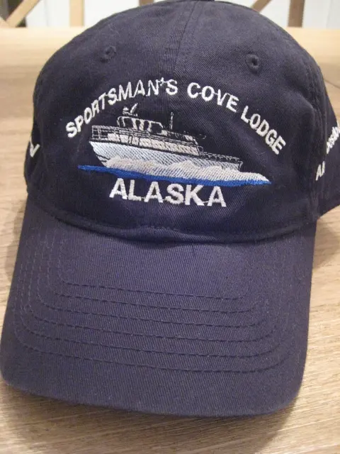 NWOT- Sportsman’s Cove Lodge Alaska Adjustable Cotton Hat / Cap - Black