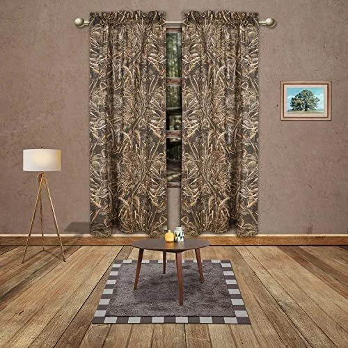 Visi-One Realtree Max-5 Camouflage Window Rod Pocket Curtains 42" x 87" Inch ...
