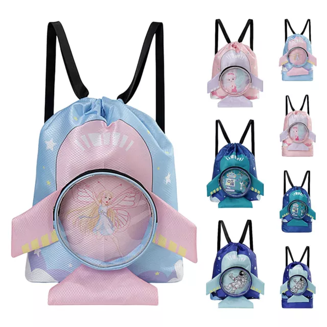 Swimming Bags For Kids| Beach Travel Backpack Drawstring Bag Wet Pocket For PooL