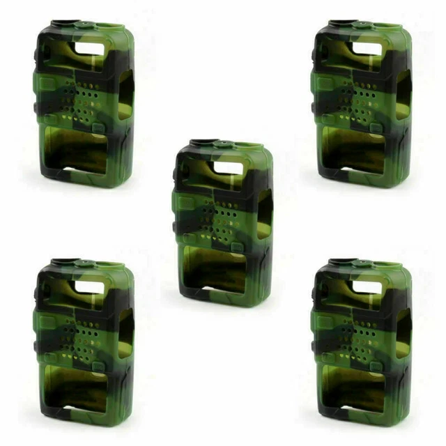5x Rubber Soft Handheld CAe Holster Fr BaoFeng .V-5R/5RA/5RE Plus Radio GRN