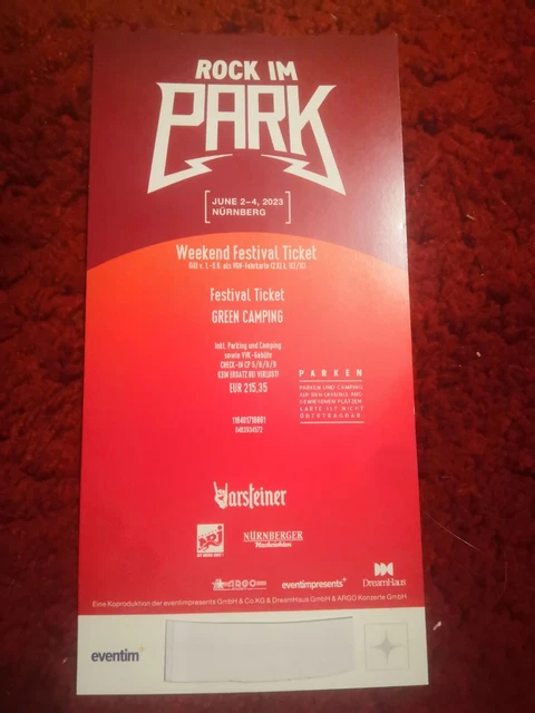 Rock im Park 2023 RIP Weekend Festival Ticket Green Camping