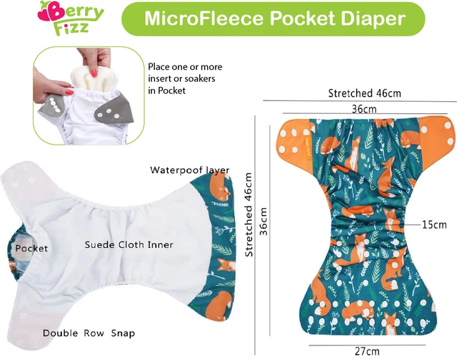 14pc Full Set Pocket Cloth Diaper Microfleece diapers Wet bag Diaper Liner Gift 6