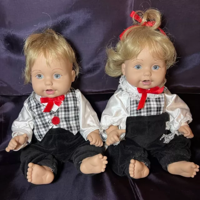 Twin Pack Vintage BABY SO BEAUTIFUL Boy & Girl Doll 1995 JS & A Realistic Doll