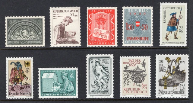 AUSTRIA 1950s-60s Semi-Postal Stamps Unmounted Mint - MNH. B279 B296 B297 B298 +