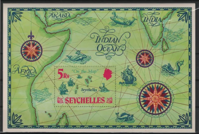 Seychelles 1971 Putting Seychelles on the Map Indian Ocean Landkarte Indik