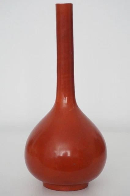 Chinese Iron Red Monochrome Bottle Vase - Nineteenth / Twentieth Century
